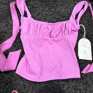 🥕 Pink Sleeveless bow back tank Top